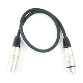 Adam Hall Cables K3MMF0050BLK Microphone Cable XLR Female to XLR Male DMX Audio Cable 3-Pin (0.5 m, Black, 2) Pack of 2