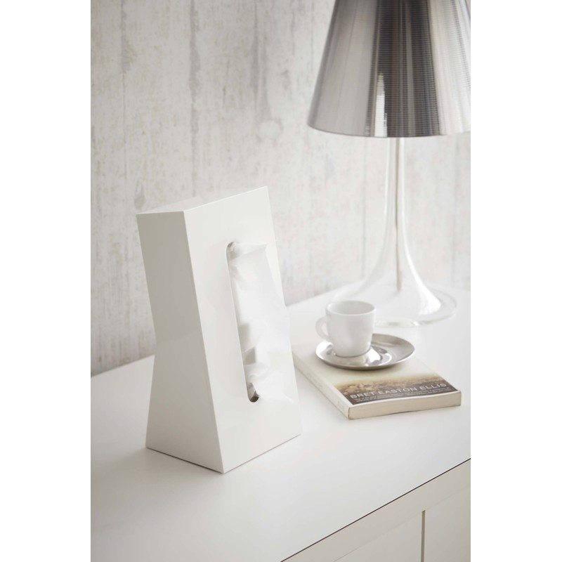 山崎実業(Yamazaki) ティッシュケース ホワイト 約W13×D11×H25.5cm スマート smart スリムに立てて置ける 7984