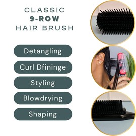 Styling Hair Brush Wet or Dry Curly Hair Brush For Detangling Black for Women and Men (negro)