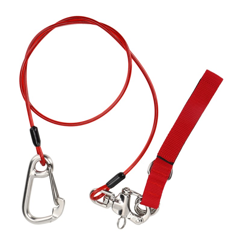 Freediving Lanyard 316 Pro Stainless Steel Safety Rope with Wristband