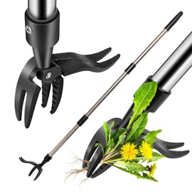 CB Stardust Stand-up Weeding Tool with Long Handle and 4-Claw Steel Head Design; Easily removes Weeds Without Bending, Pulling, or Kneeling.