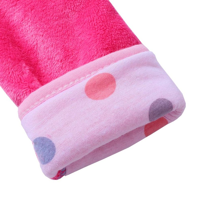Bowknot Hooded Robe Warm Soft Sleepwear Housecoat, Rose Red, Toddler