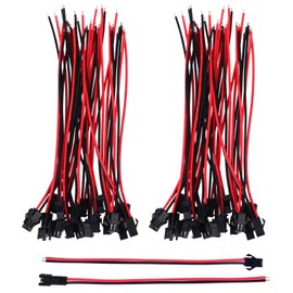 22 AWG 2 Pin Plug Male and Female Connector Adapter with 135 mm Electrical Cable Wire for LED Light, 20 Pairs