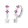 Prinzessin Lillifee 2027893 Silver Children’s Creole Earrings, Butterfly Pendant