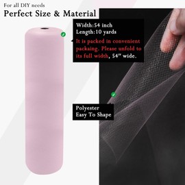 Light Pink Tulle Fabric Rolls 54 Inch by 10 Yards Fabric Tulle Bolt for Wedding Decorations Bouquet Wrapping DIY Tutu Baby Shower Table Skirt Birthday Party Craft Supplies