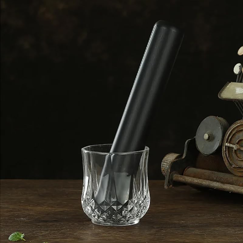 Professional Cocktail Muddler-The Best Bar Tool for Old Fashioned (Black)