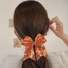 Orange Bow Hair Ties Thanksgiving Hair Bows Bands Fall Elastic