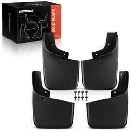 A-Premium Set of 4PCS Mud Flaps Splash Guards Mudguards Mudflaps with Hardware Kits Accessory Compatible with Ford F-150 2004-2014 Pickup, (with Fender Flares), Black Color, Front LH RH and Rear LH RH