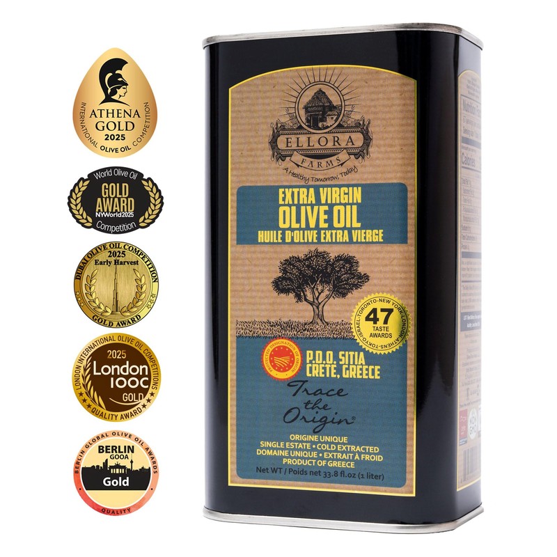 Ellora Farms, Greek Extra Virgin Olive Oil, Certified PDO SITIA,
