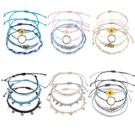 Boho Bracelets for Women Stacking Bracelet Women Bracelet Femme Braided Bracelet Strings Bracelet Cheville Femme Friendship Bracelet String Beaded Anklets for Women 22pcs Rope bracelet stack