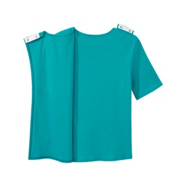Women’s Open-Back Adaptive Solid Color Diamond T-Shirt - Teal Blue 2XL