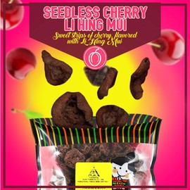 Asia Trans Seedless Li Hing Mui Cherry | Hawaiian Favorite | Naturally Sweet Dried Fruit Candy with Asian Plum Powder