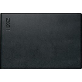 rido/idé Pocket Diary Model Septimus (2025), 2 Pages = 1 Week, A6 Landscape, 128 Pages, Plastic Cover Skivertex, Black