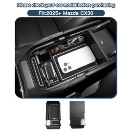 Ruiya for CX 30 Center Console Organizer 2020-2025 Mazda CX30 Accessories CX30 Armrest Center Console ABS Material Middle Console Tray Compatible with 2020 2021 2022 2023 2024 2025 Mazda CX-30