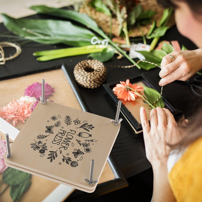 COHEALI Flower Press Kit, Wood Leaf Plant Press Kit Dried