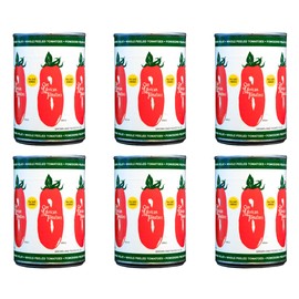 SMT San Merican Tomato No Salt Added Whole Peeled Tomatoes, 14.5oz (Pack of 6) - Grown in United States