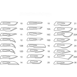 2 Boxes of 100 Ea Sterile Scalpel Blades 10, 11, 12, 12B, 15, 15C, 16 & 1 Scalpel Handle #3 - Blade Arts & Crafts Hobby Knife (#15C)