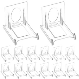 Pack of 24 Acrylic Stand Plastic Plate Stand FOCCTS 6.5 x 5 x 5.5 cm Plastic Stand Adjustable Decorative Plate Holder Plate Stand Decorative Stand for Electronic Products Photo Displays