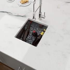 Lordear Undermount Bar Sink 17x19 Inch Small Kitchen Sink Bar Prep RV Single Bowl 16 Gauge Stainless Steel Small Bar Sink 17"x19" Handmade