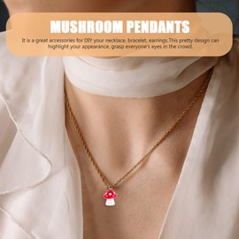 Milisten 30pcs Resin Jewelry Charm Pendants Ornament Mushroom Pendants Crafts Jewelry Making Accessories for DIY Earrings Necklace Red