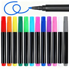 12-Color Neon Markers for LED Note Board, Acrylic Planning Board & Fridge Calendar | Wet Dry Erase Fine Tip Pens for Light Up Drawing | Erasable Markers