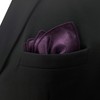 SHLAX&WING Solid Purple Silk Pocket Square for Men Business Wedding