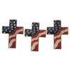 3-Piece Cross Patriotic American Flag Stars & Stripes Lapel Pin