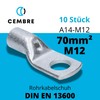 Cembre A14-M12 Pipe Cable Lug 70 mm² M12 Uninsulated Tin-Plated