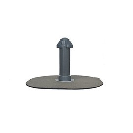 HAHN Handelshaus Flat Roof Ventilation DN 70, Bitumen Flange, Round, Fan, Exhaust Air, Roof Ventilation, DN 75, PVC-U, Removable Weather Cap