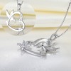 YL Hummingbird Nckelace 925 Sterling Silver Heart Pendant Cubic Zirconia