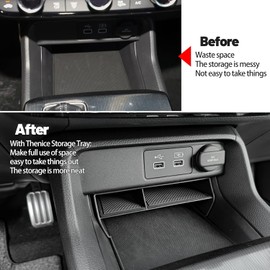 Reanna Center Console Organizer Storage Shelf Pocket Insert Divider Tray, Compatible with Honda Civic 2025 2024 2023 2022 11th Gen Civic, Storage Box - Black