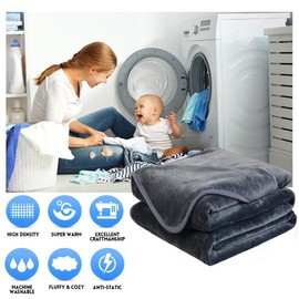 Soft Twin Size Blanket All Season Warm Fuzzy Microplush Lightweight Thermal Fleece Blankets for Couch Bed Sofa,66x90 Inches,Dark Gray