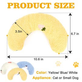 3 Pcs Pillows for Cat Little Dog Bed Pillow for Indoor Cats Half Donut Puppy Neck Pillow Fluffy Calming Pillow for Dogs Washable Small Squishmallow Pet Bed Stuff