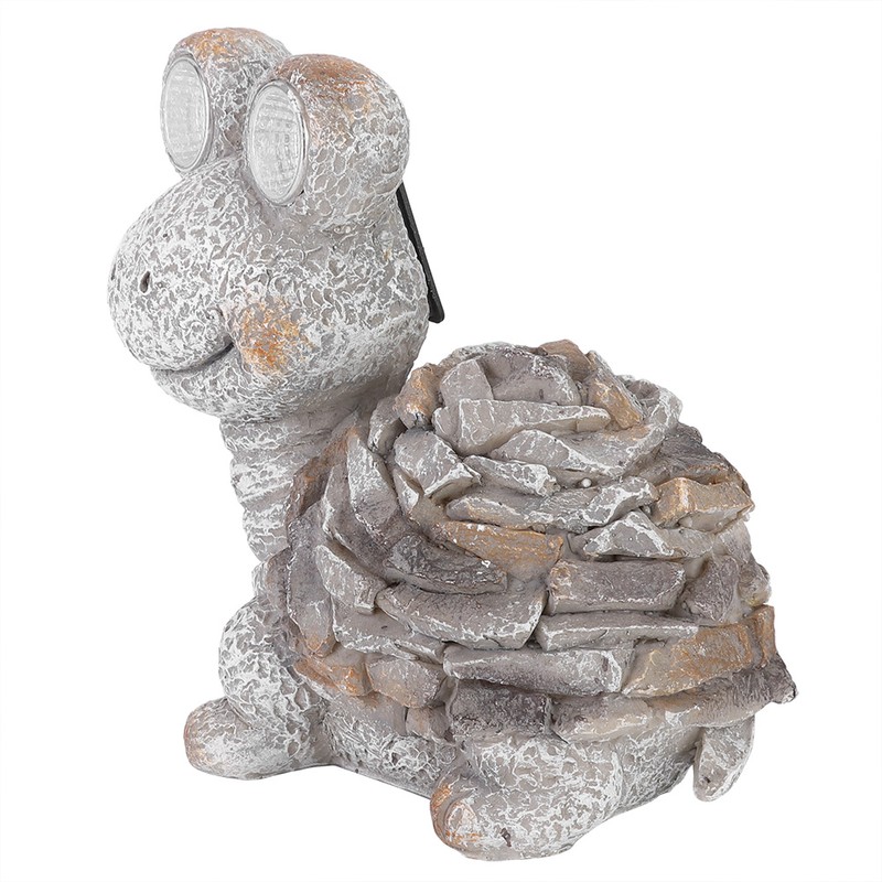 Outdoor Solar Powered Figurine Decorative Light Resin Tortoise Ornament for