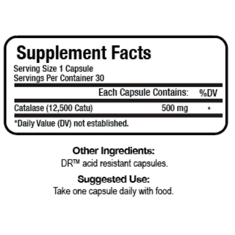 Suzy Cohen Catalase 12,500 Catu (500mg) Supplement Potent Antioxidant (Vegan)