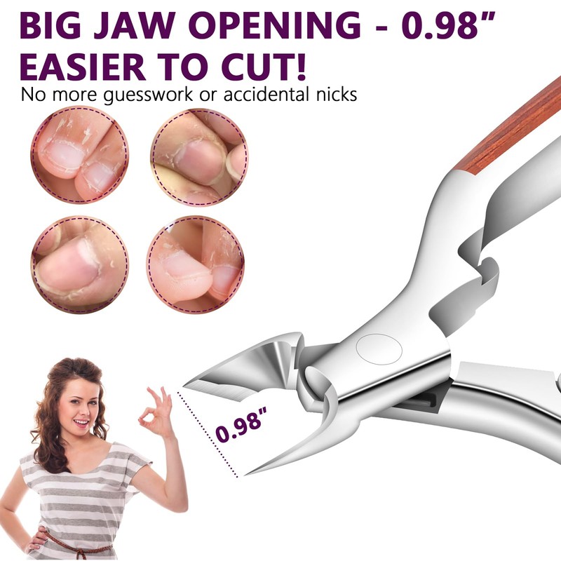 Cuticle Trimmer Extra Sharp, Upgraded 0.98 Inch Jaw Professional Cuticle