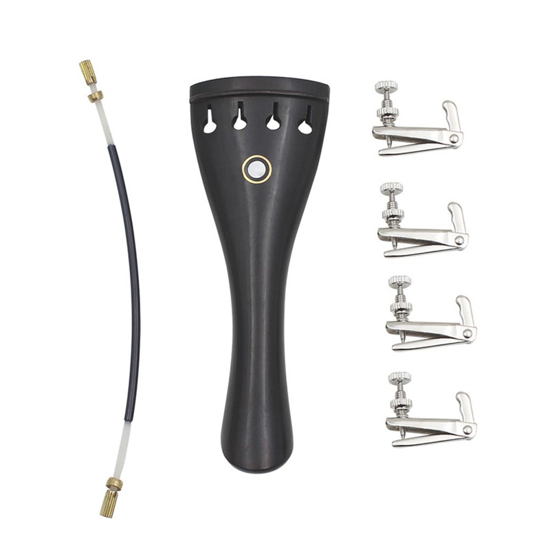 3 in 1 Ebony Tailpiece with Rope Fine Tuners Kits