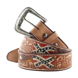 STARS & STRIPES WG-12 Leather Belt / Western Belt, Western Clothing, Cowboy Belt, Brown, brown