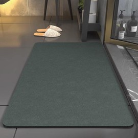 HJ Selection Bath Mat, Diatomaceous Earth, Water Absorbent, Anti-Slip, Quick Drying, Bath Rug, Washable, Soft, Stand, Large Size, Bath Mat, Large