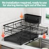 Large Dish Drying Rack,Extendable Dish Rack With Cutlery Holder, Anti-Rust
