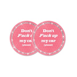 Lyxheth 2PCS Bling Car Cup Holder Coaster, Cup Holder Insert, 2.75 Inch Auto Cup Holders Insert Coaster, Car Accessory Silicone Anti-Slip Crystal Rhinestone Drink Cup Mat for Women (Pink, 2PCS)