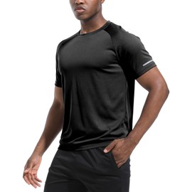 5 Pack Workout Shirts for Men - Activewear Tops Gym Shirts Dry Fit Mesh Moisture Wicking Running Fitness Short Sleeve Crewneck Sports Athletic T-Shirts 5P01-XL