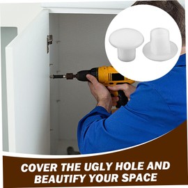 Plastic Hole Plugs 500Pcs 5mm Round Opening Plastic Plug Covers Caps Lightweight White Screw Hole Covers Multi-Purpose Shelf Peg Plugs for Furniture Wardrobes Cupboards