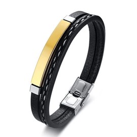 Stainless Steel Clasp Wristband Cuff Bangle Bracelets for Men Men's Leather Bracelet Braided Cuff Leather Bracelet Jewelry Gifts