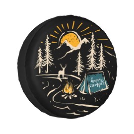 Mountain Camper Spare Tire Cover Spare Tire Cover Wheel Protectors Universal for Trailer Tires Camping for Rv Travel Trailers Accessories 15"