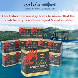 COLE'S Select Snow Crab Meat - Wild Caught from Patagonian Waters of Chile- High in Protein & Omega 3 Nutrients- No Preservatives - 5.3 oz Can- 2 pack