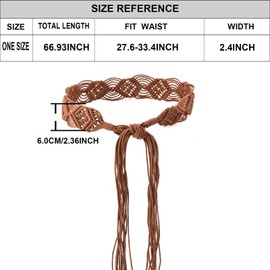 ILuvatar Women's Bohemian Style Rope Braid Waist Belt U33