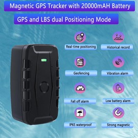 TKMARS GPS Tracker 20000mAh Langzeit-Magnet-GPS-Sender für Auto, Flotte, LKW, Motorrad IP67 Wasserdichter Live-Tracking-Locator Mehrere Alarmmodi Kostenlose App ohne ABO