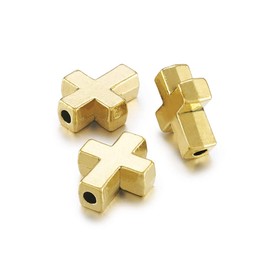 Beadthoven 20pcs Tibetan Style Antique Golden Alloy Cross Pendant Beads for DIY Bracelet Necklace Jewelry Making 15x12x5mm