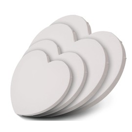 Honsell 12231 Heart-Shaped Stretcher Frame, 20 x 20 x 1.5 cm, Durable Painting Cloth Made of 100% Cotton, Stapled on The Back, for Oil and Acrylic Painting and Stencil Technique